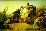 John Everett Millais Famous Paintings - Pizarro Seizing the Inca of Peru